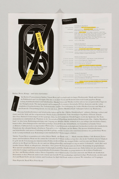 Peter Muster - Anna Albisetti & Franziska Burkhardt - Programmzeitung